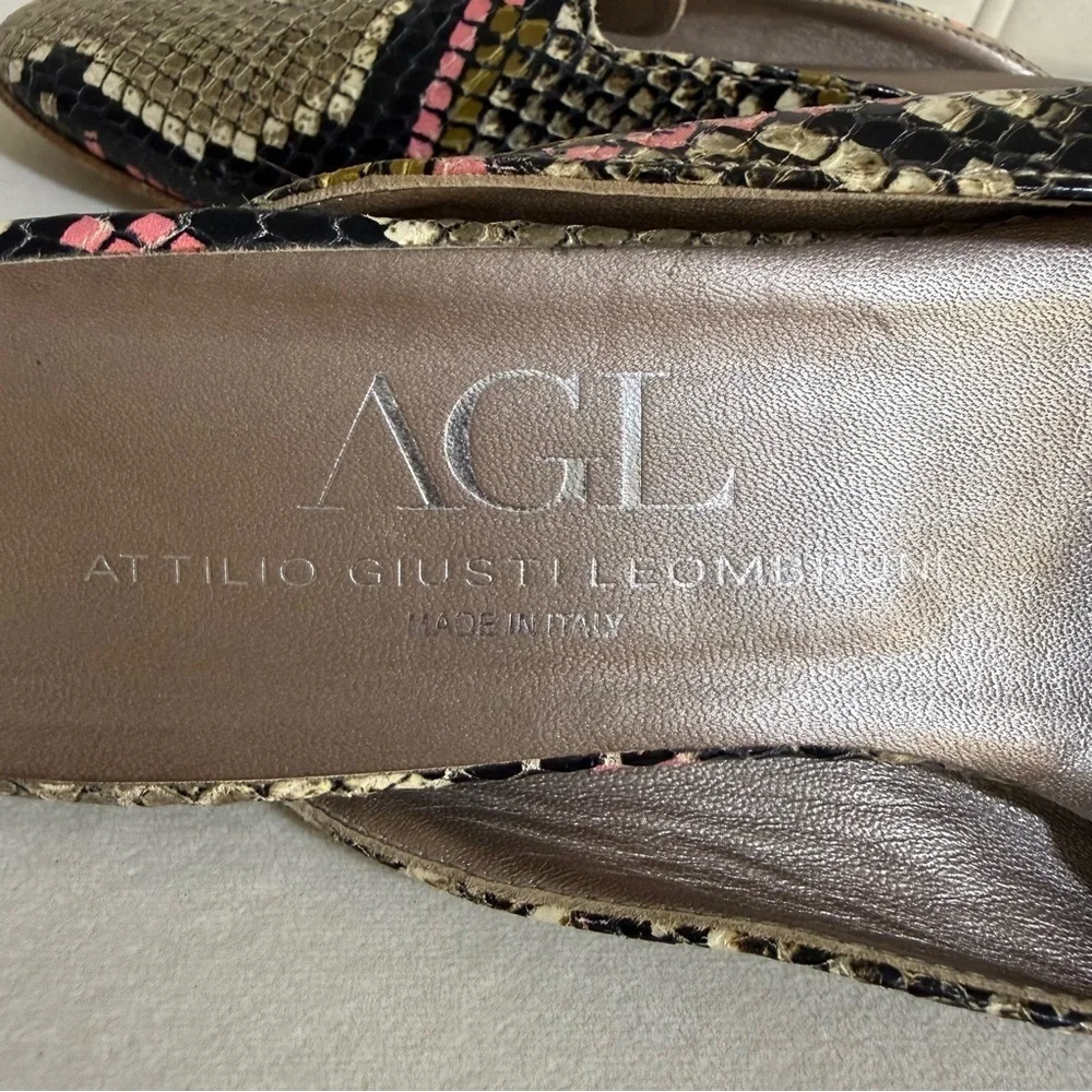 💗 Chic Pink & Brown AGL Mules– Size 37.5 🤎 - Picture 6 of 11